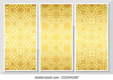 Banner vertical dorado con un patrón mínimo