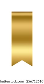 Gold Vertical Ribbon Banner Realistic shiny satin , Golden ribbon for decorate your wedding invitation card ,greeting card or gift boxes vector EPS10 isolated on white background.