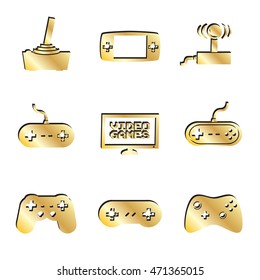 Gold Video Game Icon Set
