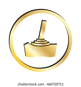 Gold Video Game Joystick Icon