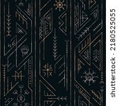 Gold viking seamless vector pattern