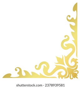 Gold vintage baroque corner ornament retro pattern antique style acanthus. Decorative design element filigree calligraphy. You can use for wedding decoration of greeting card and laser cutting