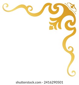 Gold vintage baroque corner ornament retro pattern antique style acanthus. Decorative design filigree calligraphy. You can use for wedding decoration of greeting card and laser cutting.