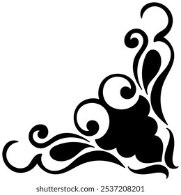 Gold vintage baroque corner ornament retro pattern antique style acanthus. Decorative design element filigree calligraphy. You can use for wedding decoration of greeting card and laser cutting.