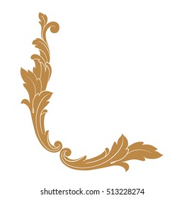 Gold Vintage Baroque Corner Ornament Retro Stock Vector (Royalty Free ...