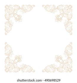 Gold vintage baroque element ornament. Retro pattern antique style acanthus. Decorative design element filigree calligraphy vector. 