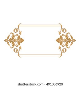 Gold vintage baroque element ornament. Retro pattern antique style acanthus. Decorative design element filigree calligraphy vector.