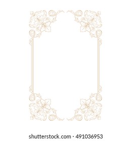 Gold vintage baroque element ornament. Retro pattern antique style acanthus. Decorative design element filigree calligraphy vector.