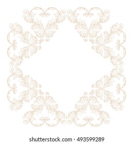 Gold vintage baroque element ornament retro pattern antique style acanthus. Decorative design element filigree calligraphy vector. You can use for wedding decoration of greeting card and laser cutting