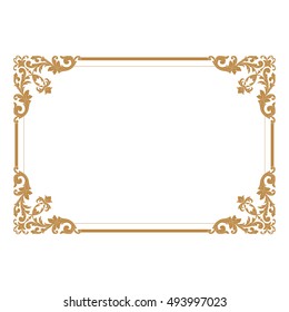 Gold vintage baroque element ornament retro pattern antique style acanthus. Decorative design element filigree calligraphy vector. You can use for wedding decoration of greeting card and laser cutting