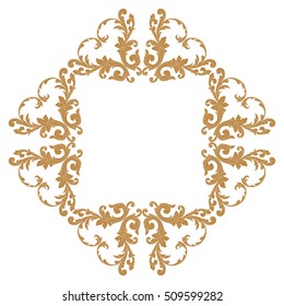 Gold vintage baroque element ornament retro pattern antique style acanthus. Decorative design element filigree calligraphy vector. You can use for wedding decoration of greeting card and laser cutting