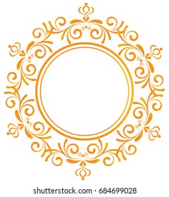 Gold vintage baroque element ornament retro pattern antique style acanthus. Decorative design element filigree calligraphy vector, You can use for wedding , ornamental frame