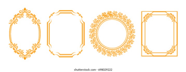 Gold vintage baroque element ornament retro pattern antique style acanthus. Decorative design element filigree calligraphy vector, You can use for wedding , ornamental art frame set 