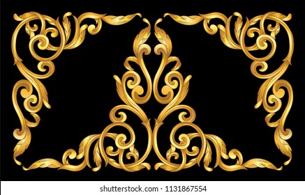 gold vintage baroque frame scroll