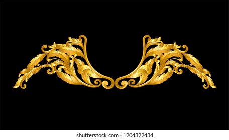 gold vintage baroque frame scroll
