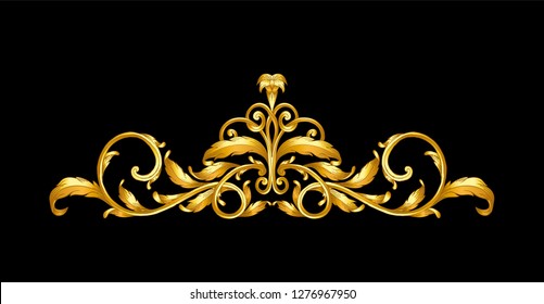 gold vintage baroque frame scroll