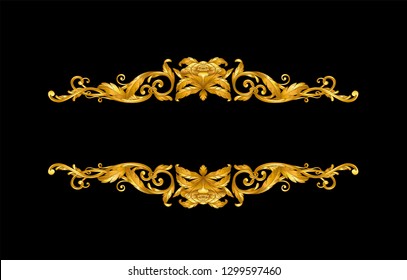 gold vintage baroque frame scroll