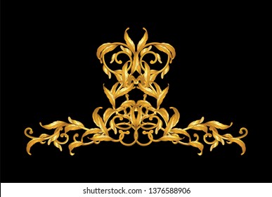gold vintage baroque frame scroll