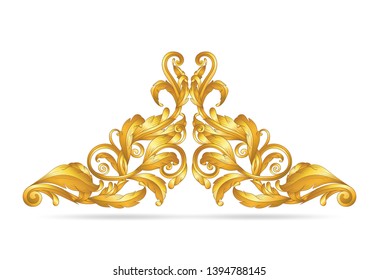 gold vintage baroque frame scroll