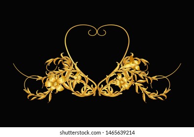gold vintage baroque frame scroll