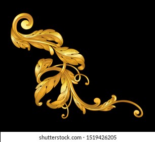 Gold Vintage Baroque Frame Scroll