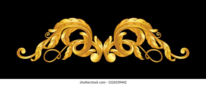 gold vintage baroque frame scroll