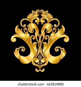 Gold Vintage Baroque Frame Scroll