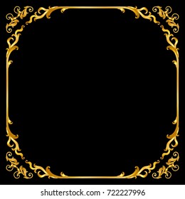 gold vintage baroque frame scroll