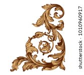 Gold vintage baroque ornament retro pattern antique style acanthus. Decorative design element filigree calligraphy vector. You can use for wedding decoration of greeting card and laser cutting.