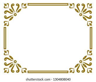 Gold vintage baroque ornament retro pattern antique style acanthus, Decorative design element filigree calligraphy vector, You can use for wedding , ornamental art frame