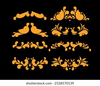 Gold vintage baroque ornament retro pattern antique style acanthus. Decorative design element filigree calligraphy vector. You can use for wedding decoration of greeting card and laser cutting.