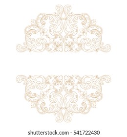 Gold vintage baroque ornament retro pattern antique style acanthus. Decorative design element filigree calligraphy vector. You can use for wedding decoration of greeting card and laser cutting.