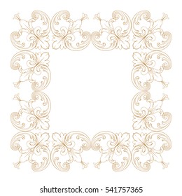 Gold vintage baroque ornament retro pattern antique style acanthus. Decorative design element filigree calligraphy vector. You can use for wedding decoration of greeting card and laser cutting.