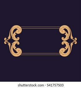 Gold vintage baroque ornament retro pattern antique style acanthus. Decorative design element filigree calligraphy vector. You can use for wedding decoration of greeting card and laser cutting.