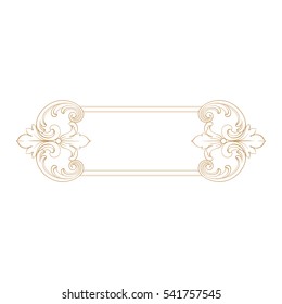 Gold vintage baroque ornament retro pattern antique style acanthus. Decorative design element filigree calligraphy vector. You can use for wedding decoration of greeting card and laser cutting.
