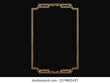 Gold Vintage border frame background. Vector illustration