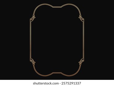 Gold Vintage border frame background. Vector illustration