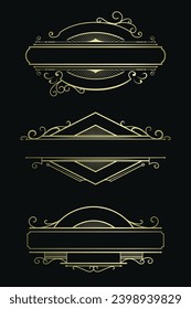 Gold Vintage Elegant Label Frame Template