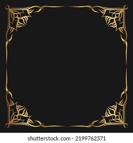 gold vintage frame border ornament