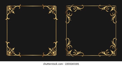 gold vintage frame border ornament