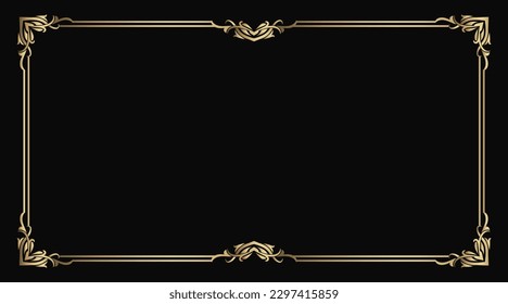 gold vintage frame border ornament