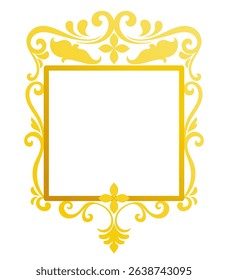 Gold vintage frame, cartoon message box