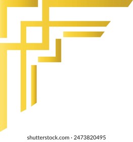 Gold Vintage Frame Corner Isolated on White Background. Vector Illustration.