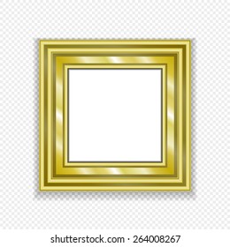 Gold Vintage Frame. Decorative Vector Frame with Place for Text, Picture or Design