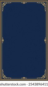 Gold vintage frame invitation cover template