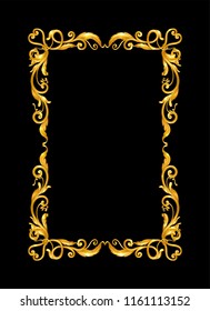 gold vintage frame on black