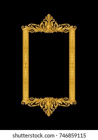 gold vintage frame on black