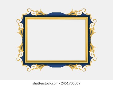 gold vintage frame on white