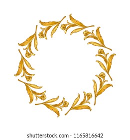 gold vintage frame scroll