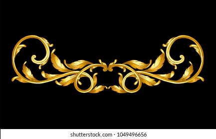 gold vintage frame scroll on black